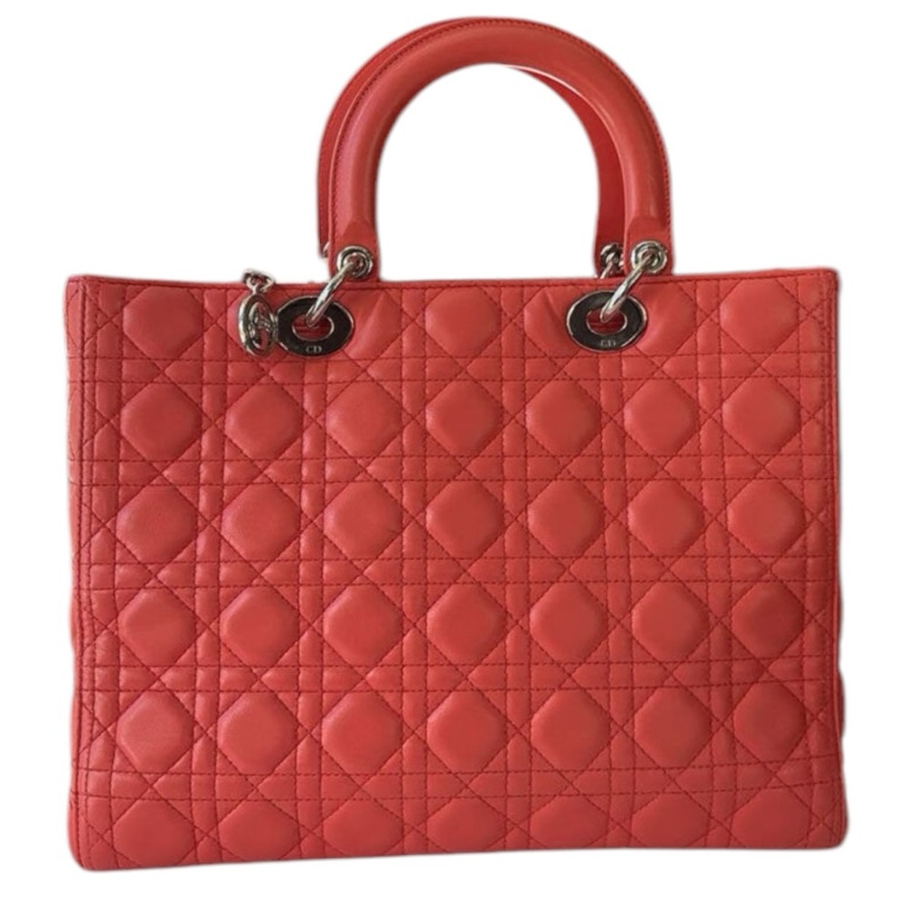 Christian Dior Coral Quilted 2way Handbag - Picture 3 of 7
